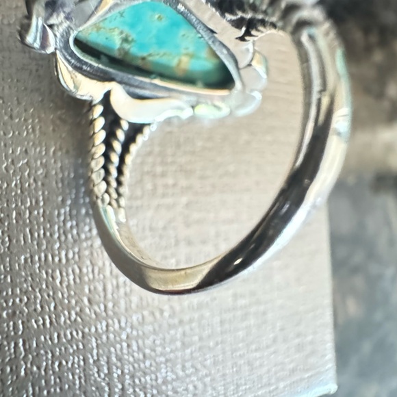 Artisan Crafted Royston Turquoise Solitaire Ring Sterling Silver 8.65ctw  SIZE 6 - Picture 9 of 12